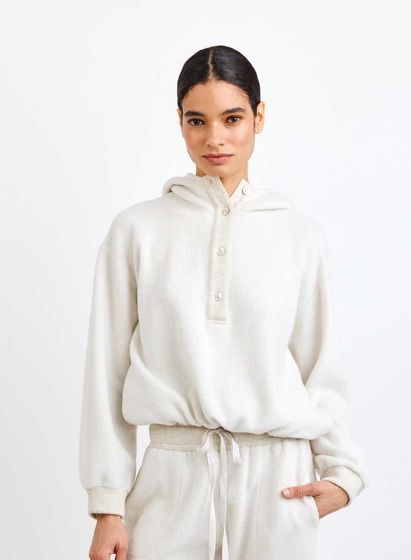 Bella Dahl Tie Waist Hoodie in Oatmeal