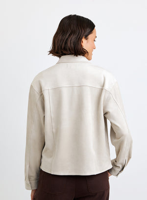 Bella Dahl Seamed Pocket Shacket in Panna Cotta