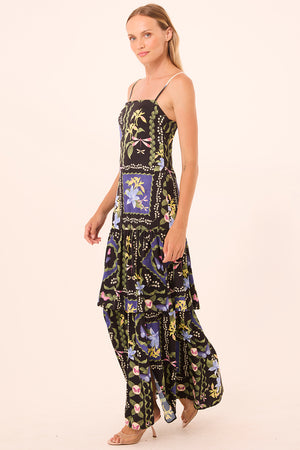 Misa Paulette Dress in Patchwork Butterfly