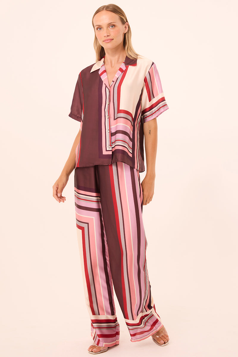 Misa Izzie Pant in Chocolate Geo Stripe