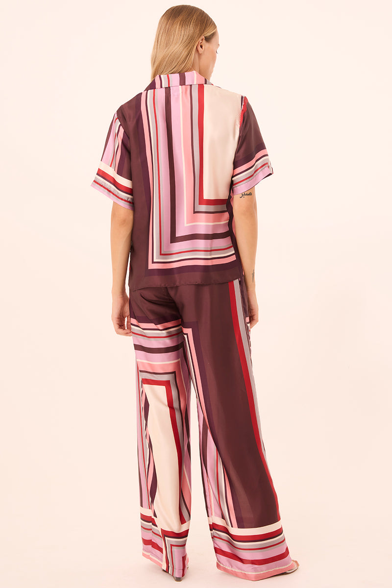 Misa Izzie Pant in Chocolate Geo Stripe