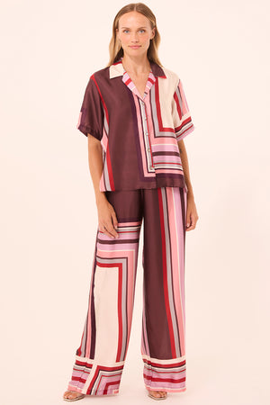 Misa Izzie Pant in Chocolate Geo Stripe