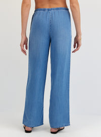 Bella Dahl Wide Leg Drawstring Pant in Indigo Harbor Wash