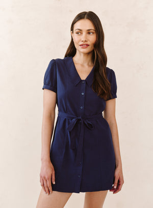 Bella Dahl Puritan Collar Dress in Noir Navy
