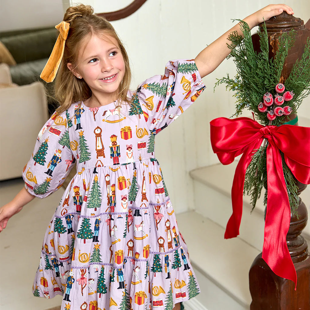 Pink Chicken Peachy Dress in Lavender Nutcracker