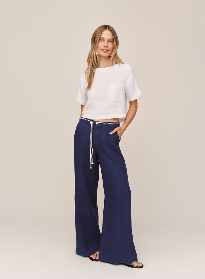 B3281-331-302 - CLEAN WAIST PINTUCK WIDE LEG
