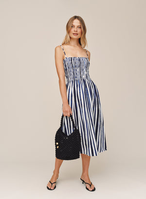 B6766-K97-304 - SMOCKED MIDI DRESS