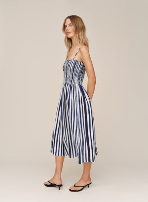 B6766-K97-304 - SMOCKED MIDI DRESS