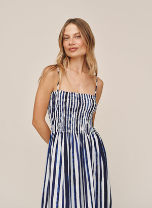 B6766-K97-304 - SMOCKED MIDI DRESS