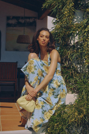 Hutch Alara Dress in Blue Stripe / Yellow