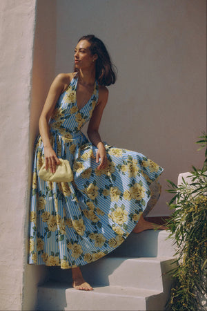 Hutch Alara Dress in Blue Stripe / Yellow