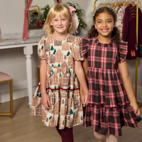 Pink Chicken Girls Eliza Dress in Blush Gingerbread Houses