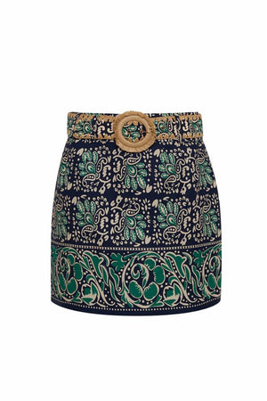 Cara Cara Blaze Mini Skirt in Le Stamp Evening Blue