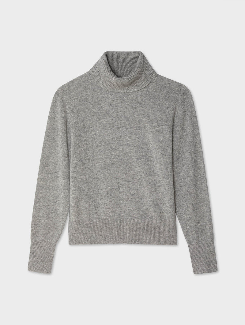 White + Warren Cashmere Essential Turtleneck Sweater in Grey
