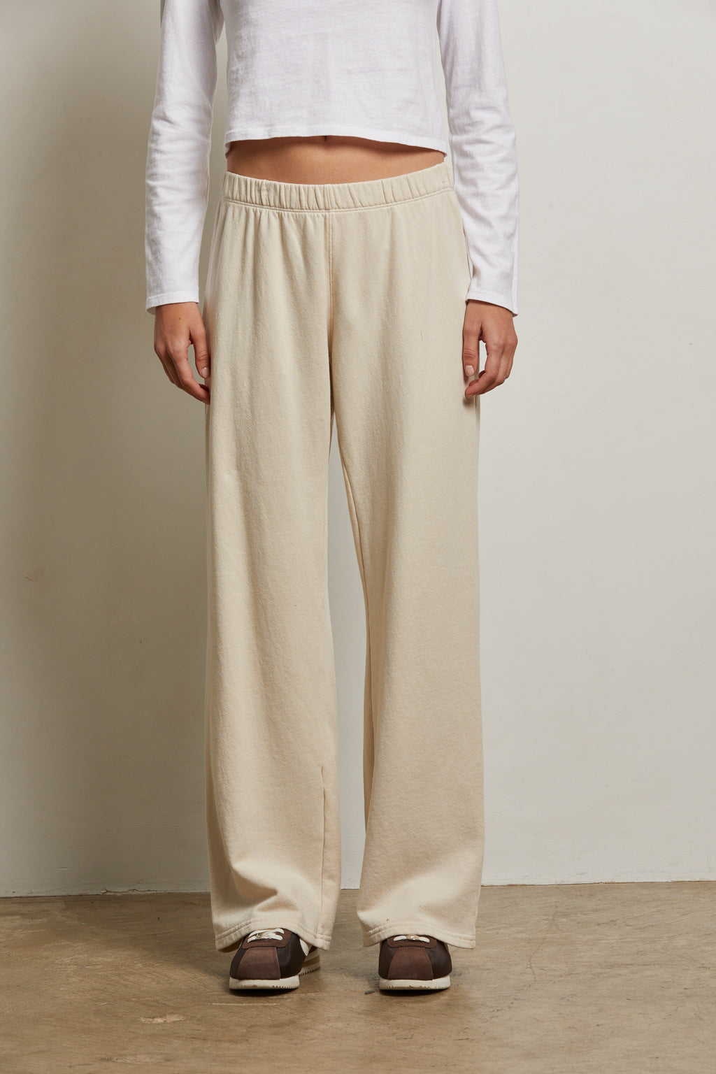 perfectwhitetee Nora French Terry Pant in Sugar