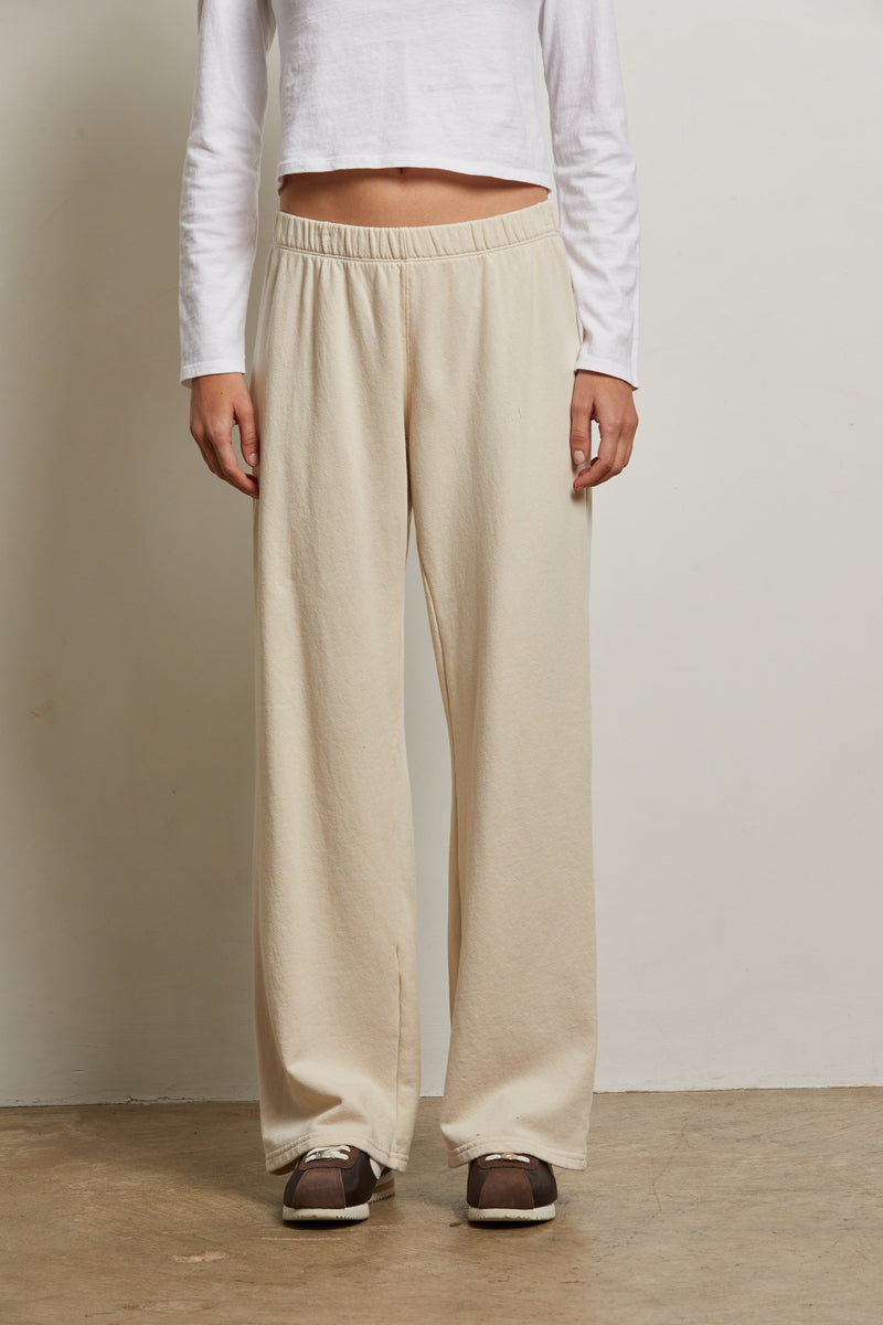 perfectwhitetee Nora French Terry Pant in Sugar