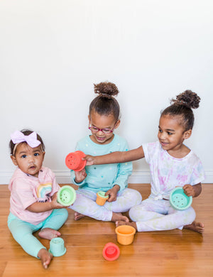 Bannor Toys Silicone Stacking Cups and Bath Toys