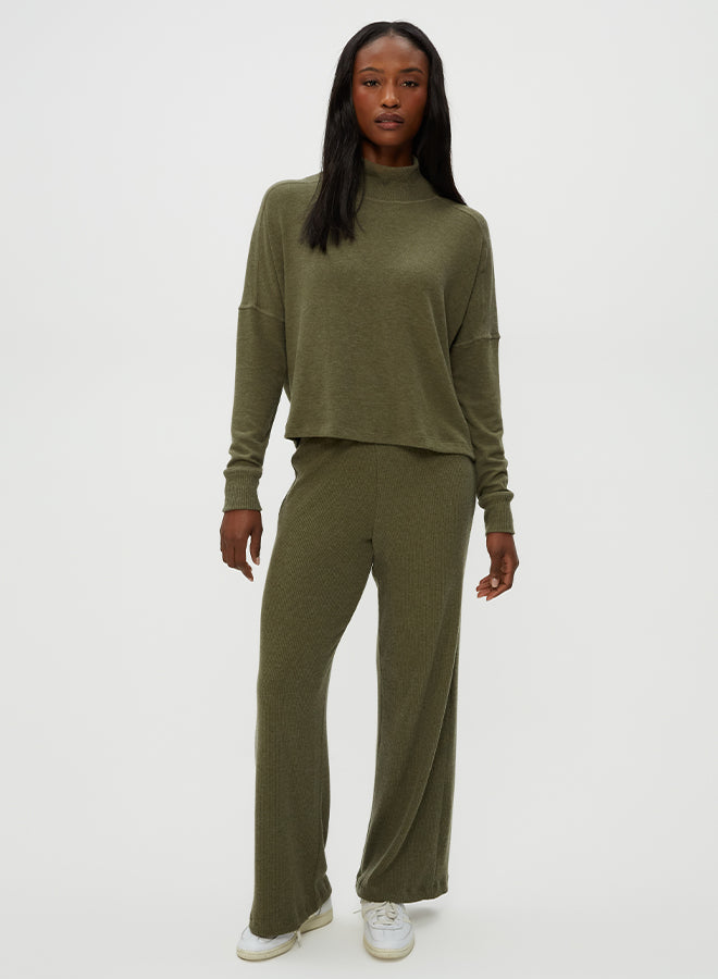 Michael Stars Frida Mock Neck Top in Topiary