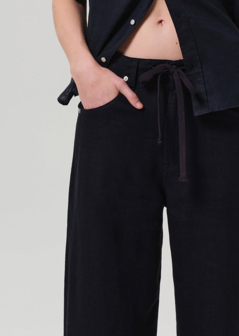 Citizens of Humanity Brynn Drawstring Trouser in True Navy Linen