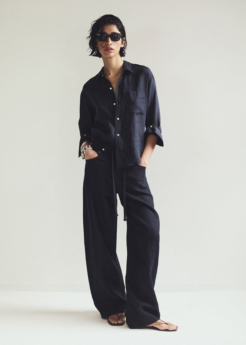 Citizens of Humanity Brynn Drawstring Trouser in True Navy Linen