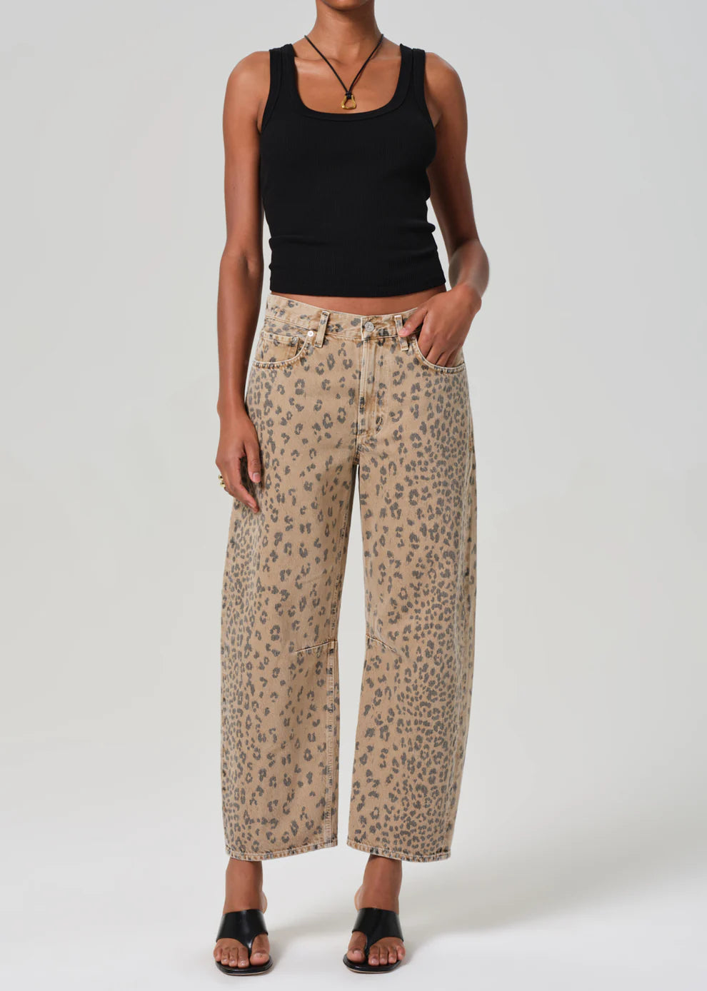 Citizens of Humanity Miro Relaxed Jean in Natural Cheetah