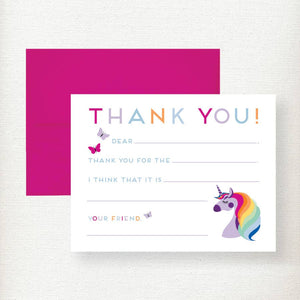 Kramer Drive Kids Unicorn Fill in Thank You Note Card