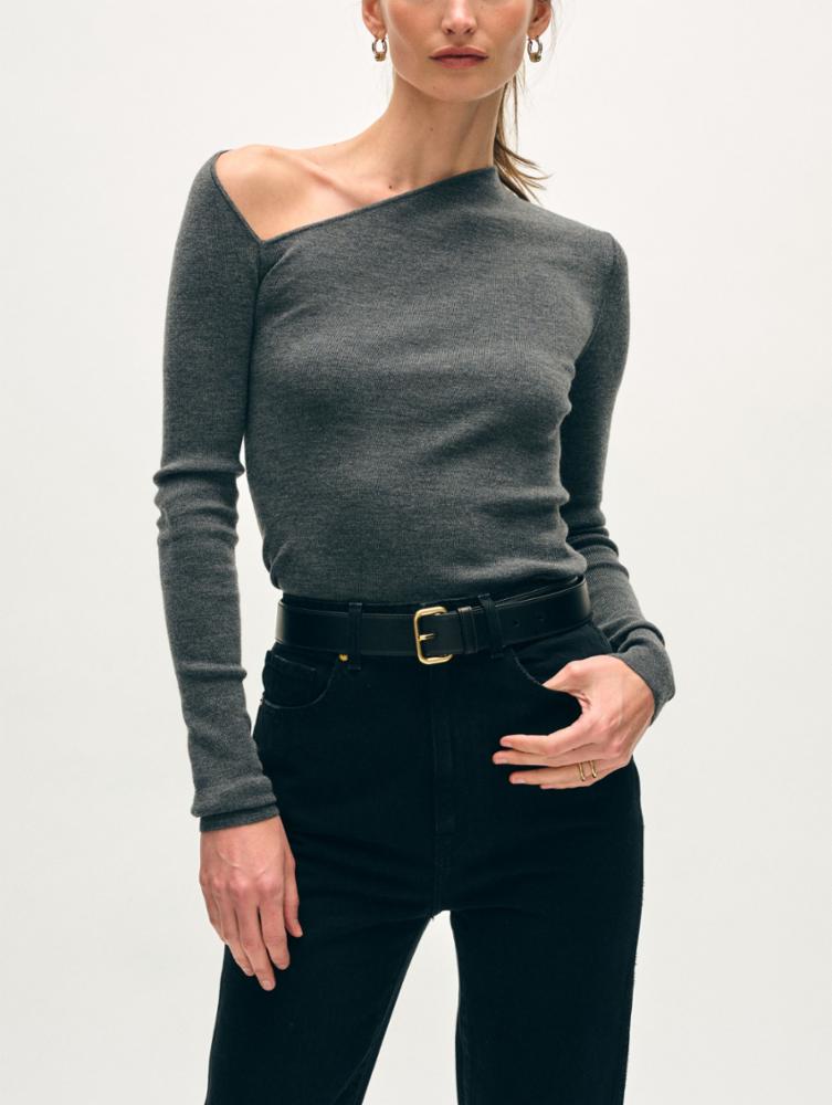 White + Warren Superfine Merino Asymmetirical Sweater