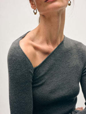 White + Warren Superfine Merino Asymmetirical Sweater