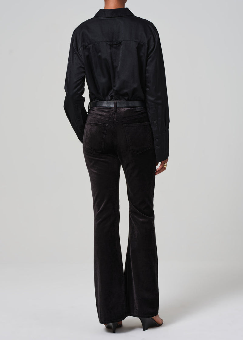 Citizens of Humanity Lilah Velvet Flare with Welt Pocket in Black