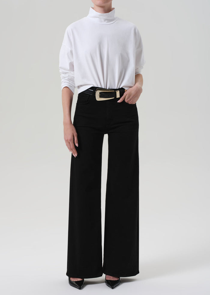 Citizens of Humanity Lyra Long Wide Leg Jean In Plush Black