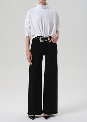 Citizens of Humanity Lyra Long Wide Leg Jean In Plush Black