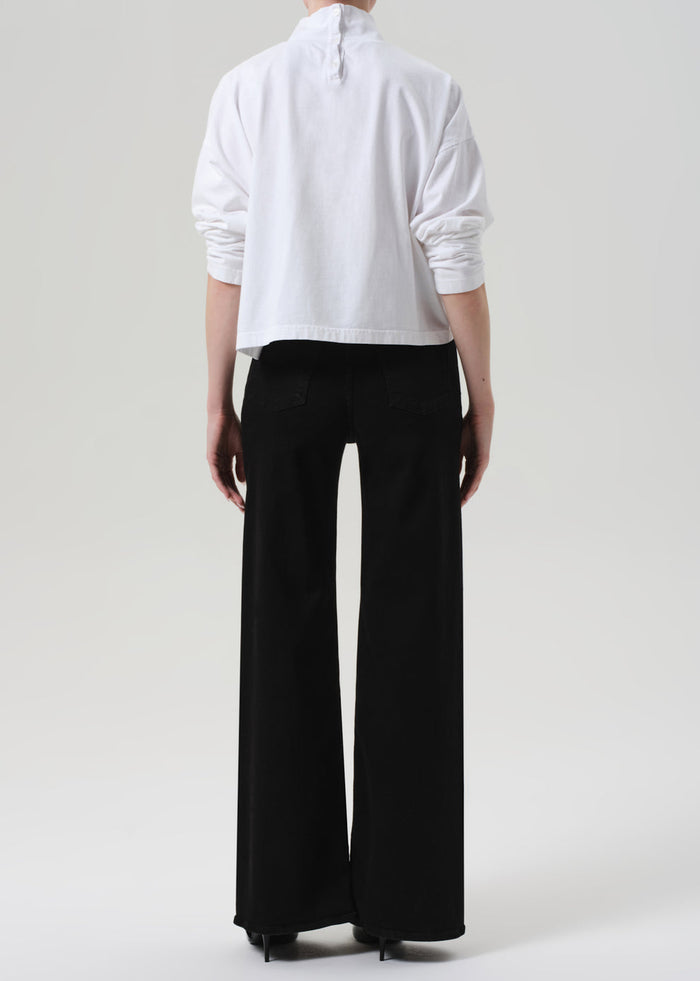Citizens of Humanity Lyra Long Wide Leg Jean In Plush Black