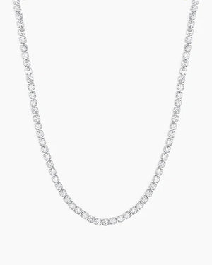 Gorjana Parker Shimmer Clasp Necklace in Rhodium Plated 18 Inches