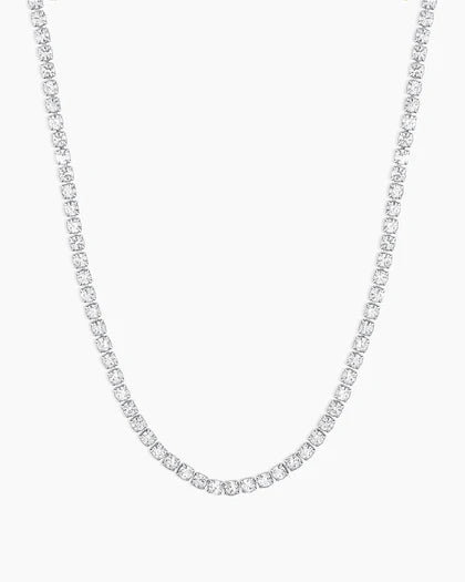 Gorjana Parker Shimmer Clasp Necklace in Rhodium Plated 18 Inches