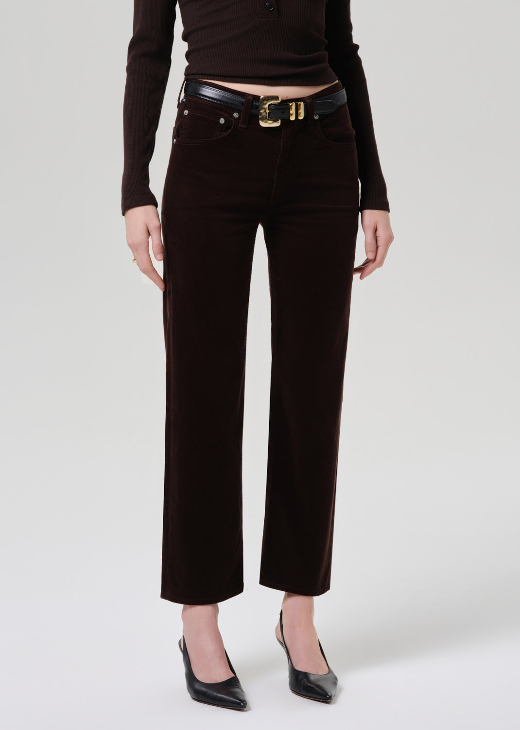 Citizens of Humanity Palma Straight Corduroy in Dark Barrister