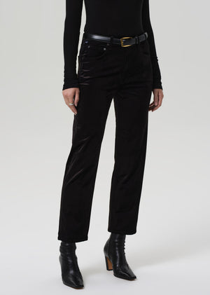 Citizens of Humanity Delfina Straight Velvet Pant in Black