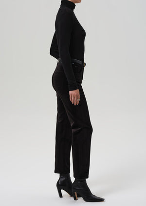 Citizens of Humanity Delfina Straight Velvet Pant in Black