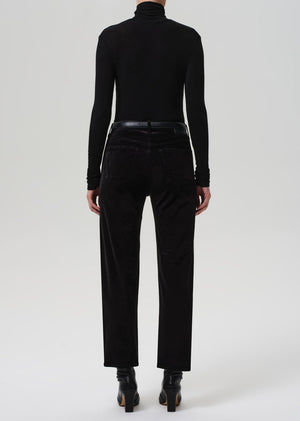Citizens of Humanity Delfina Straight Velvet Pant in Black