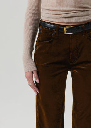 Citizens of Humanity Delfina Straight Velvet Pant in Golden