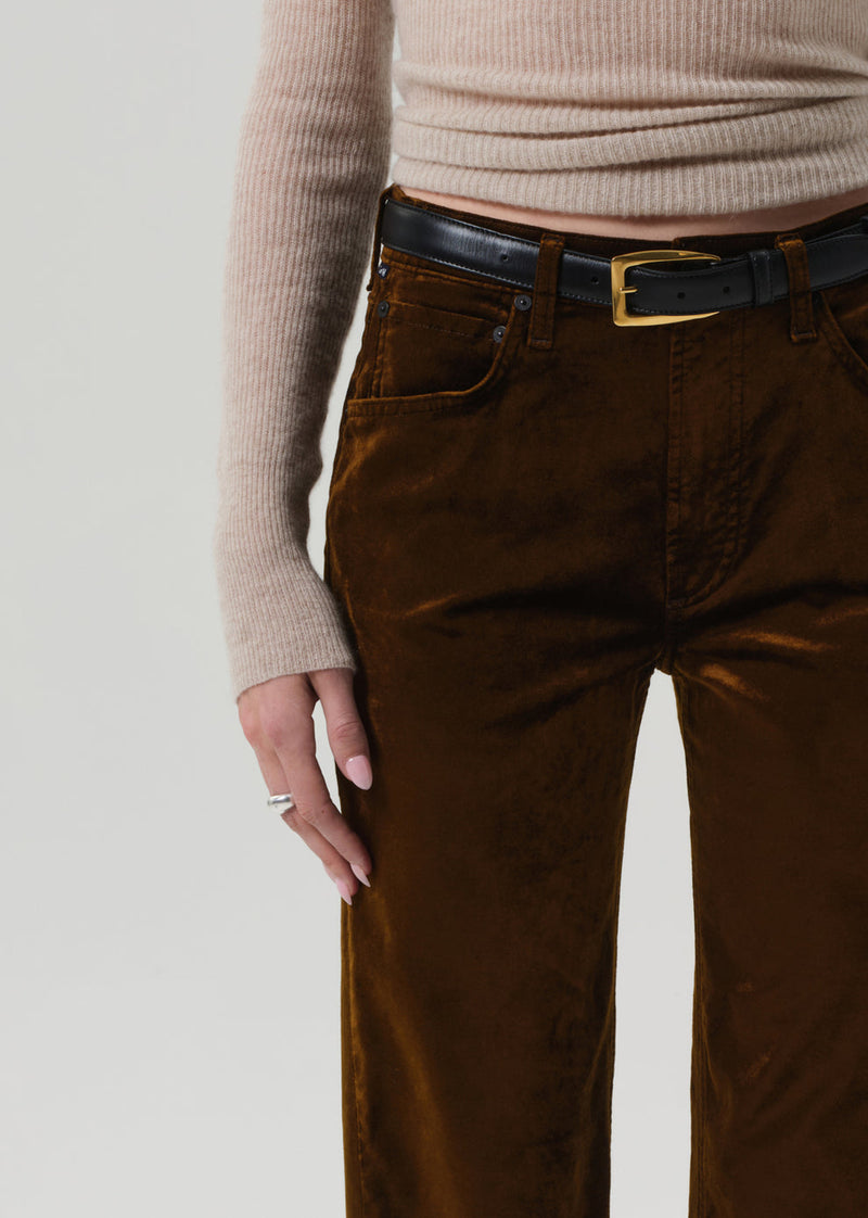 Citizens of Humanity Delfina Straight Velvet Pant in Golden