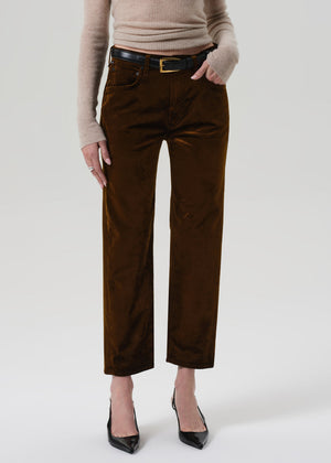 Citizens of Humanity Delfina Straight Velvet Pant in Golden