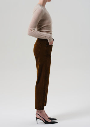 Citizens of Humanity Delfina Straight Velvet Pant in Golden