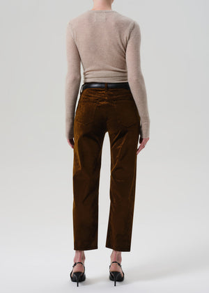 Citizens of Humanity Delfina Straight Velvet Pant in Golden