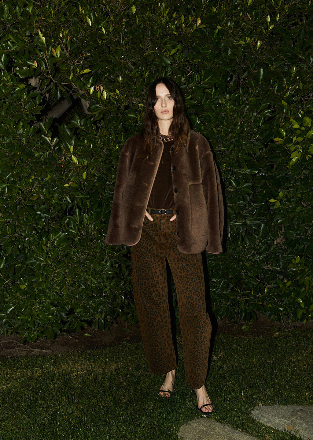 Citizens of Humanity Miro Long Relaxed Jean in Sepia Cheetah