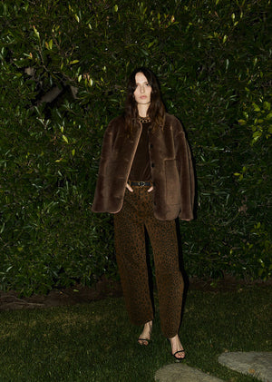 Citizens of Humanity Miro Long Relaxed Jean in Sepia Cheetah