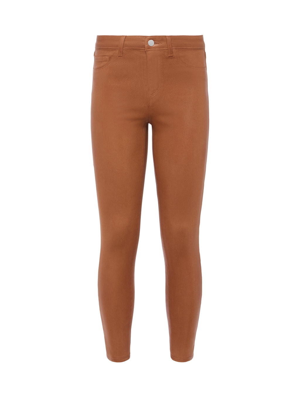 L'Agence Margot High Rise Coated Skinny in Cognac