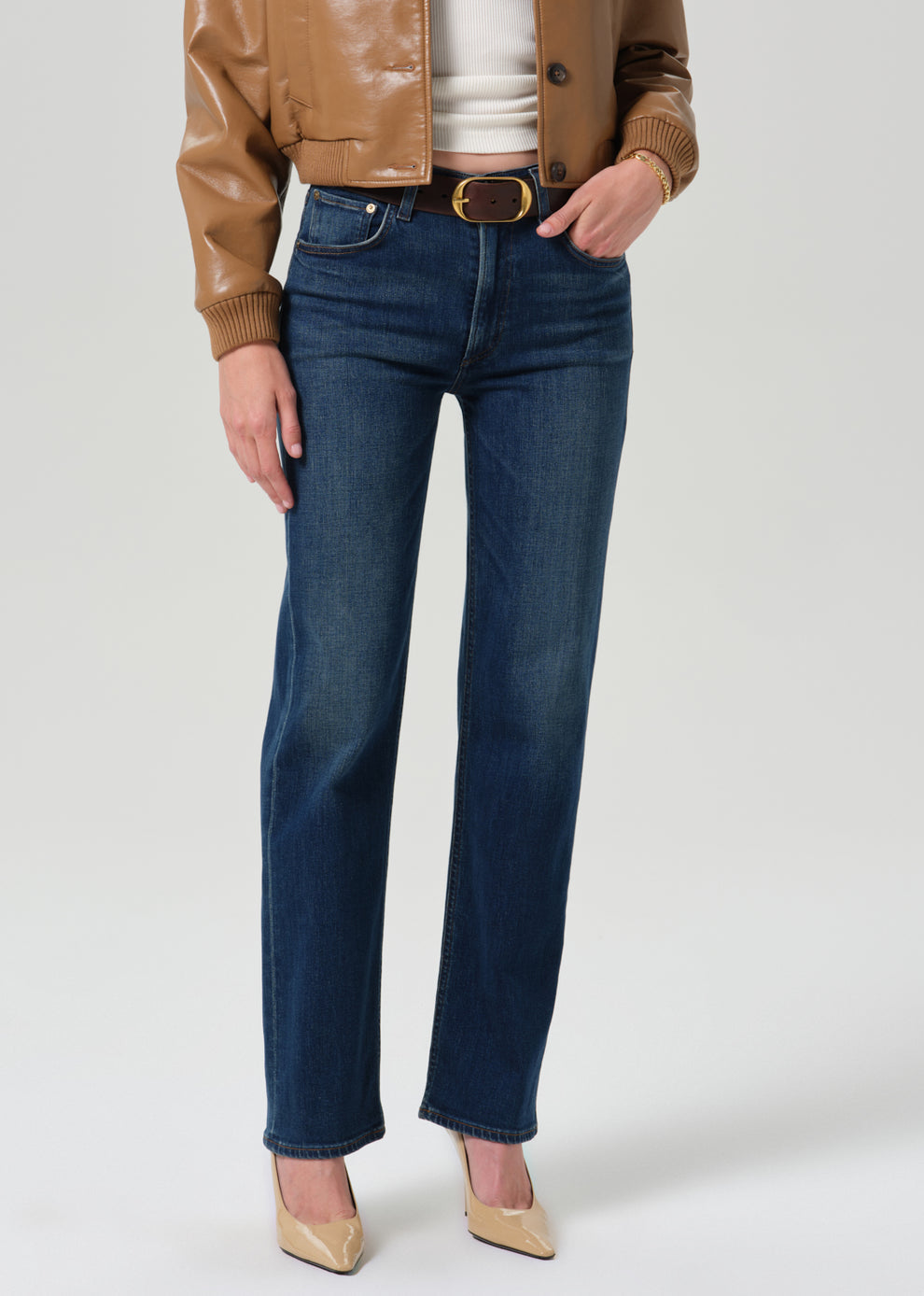 Citizens of Humanity Palma Straight Long Jean in Pierre