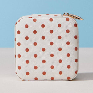 Sensibling Corp. Polka Dot Pattern Print Portable Square Jewelry Box