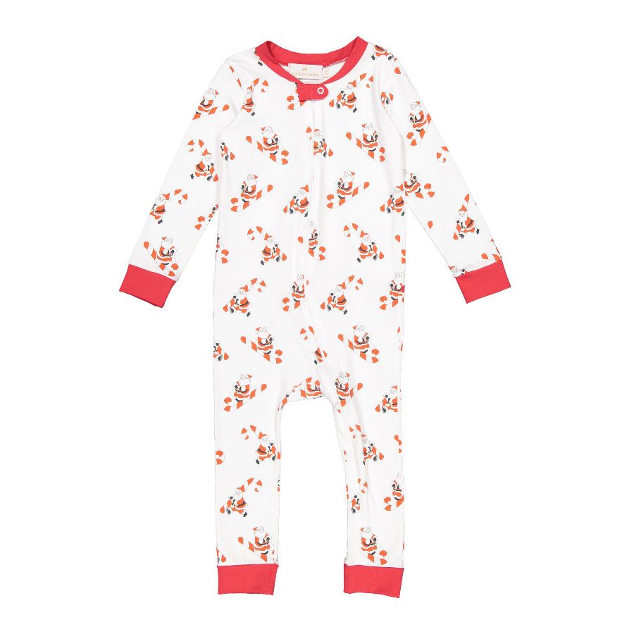 Sal & Pimenta Baby Pajamas in Candy Cane Sleigh