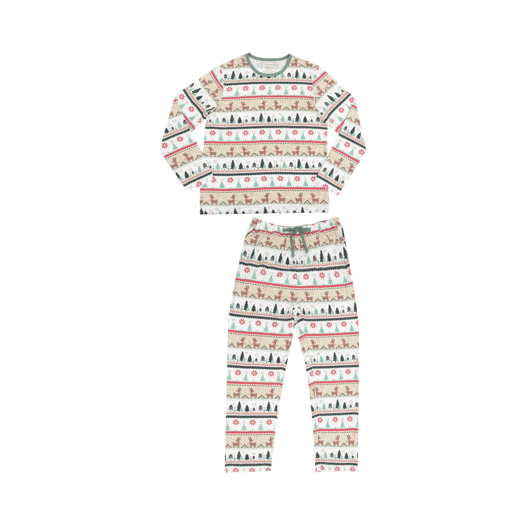 Angel Dear Adult Loungewear Set in Reindeer Faire Isle